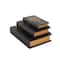 Black & Gold Faux Leather Floral Faux Book Storage Decorative Box Set